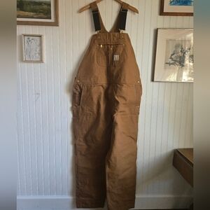 Carhartt Tan Relaxed Fit Bib Overalls 46x32